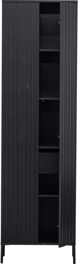 WOOOD Exclusive Opbergkast New Gravure Grenen 210 x 60cm Zwart Japandi - Foto 7