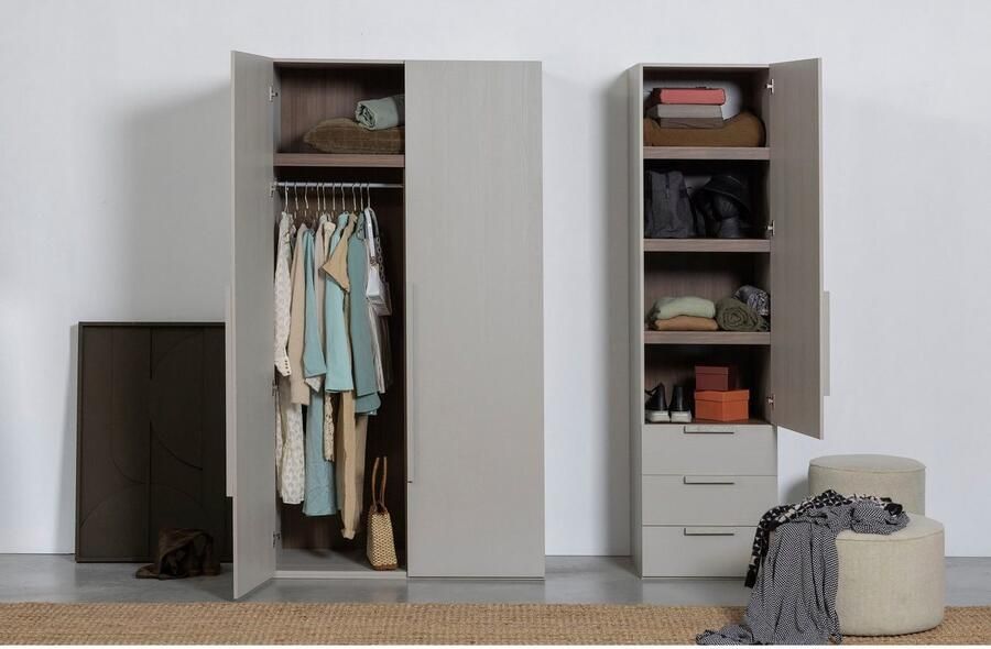 WOOOD Kledingkast Rens van notenhoutdecor veel opbergruimte hoogte 210 cm - Foto 4