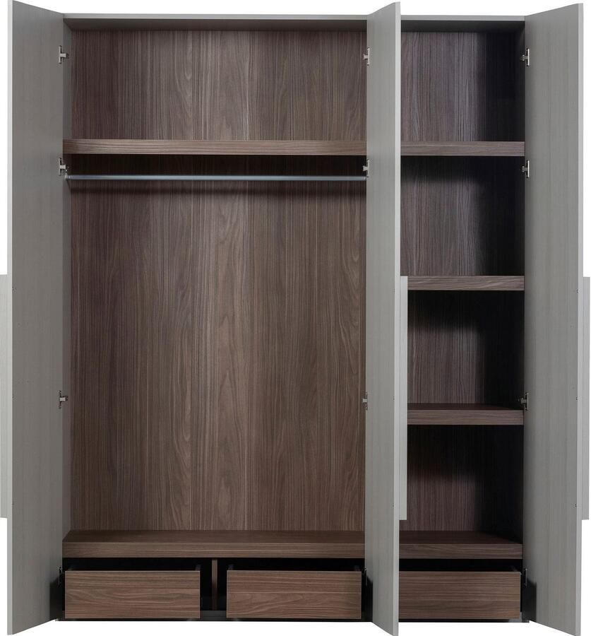 WOOOD Kledingkast Rens van notenhoutdecor veel opbergruimte hoogte 210 cm - Foto 2