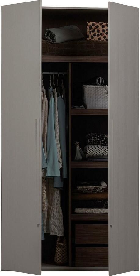 WOOOD Kledingkast Rens van notenhoutdecor veel opbergruimte hoogte 210 cm - Foto 8