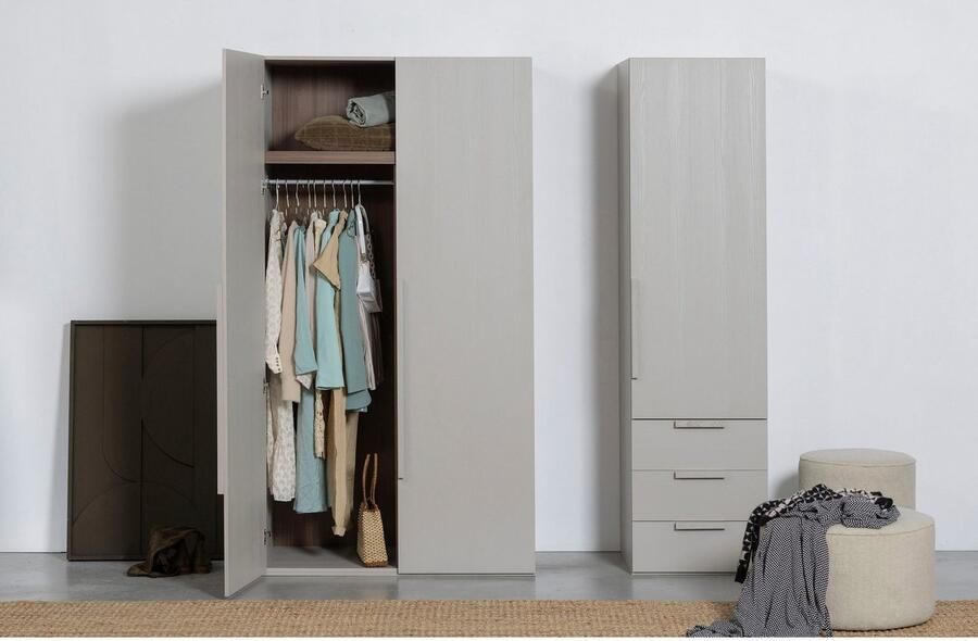 WOOOD Kledingkast Rens van notenhoutdecor veel opbergruimte hoogte 210 cm - Foto 6