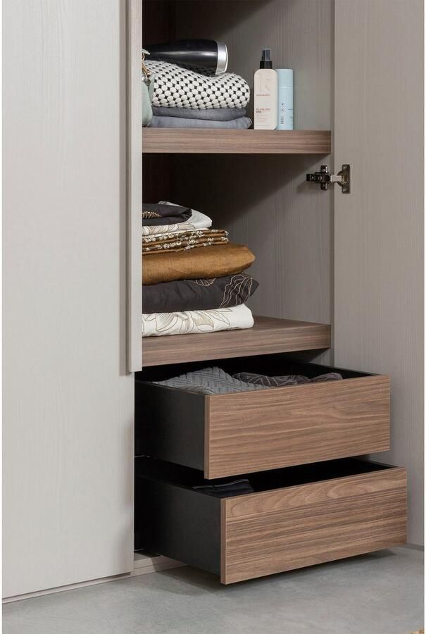 WOOOD Kledingkast Rens van notenhoutdecor veel opbergruimte hoogte 210 cm - Foto 4