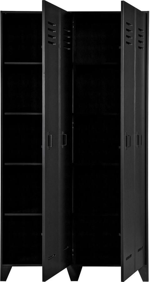 WOOOD Stijn Kledingkast 2-Deurs Grenen Zwart 103x187x40 - Foto 6