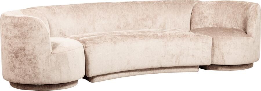 WOOOD Loungebank Combi-Popular: Bank + fauteuil met grof chenille gevoerd breedte 370 cm - Foto 5
