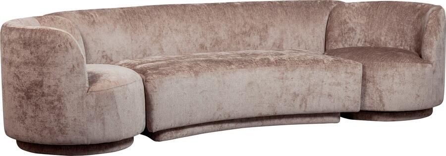WOOOD Loungebank Combi-Popular: Bank + fauteuil met grof chenille gevoerd breedte 370 cm - Foto 6