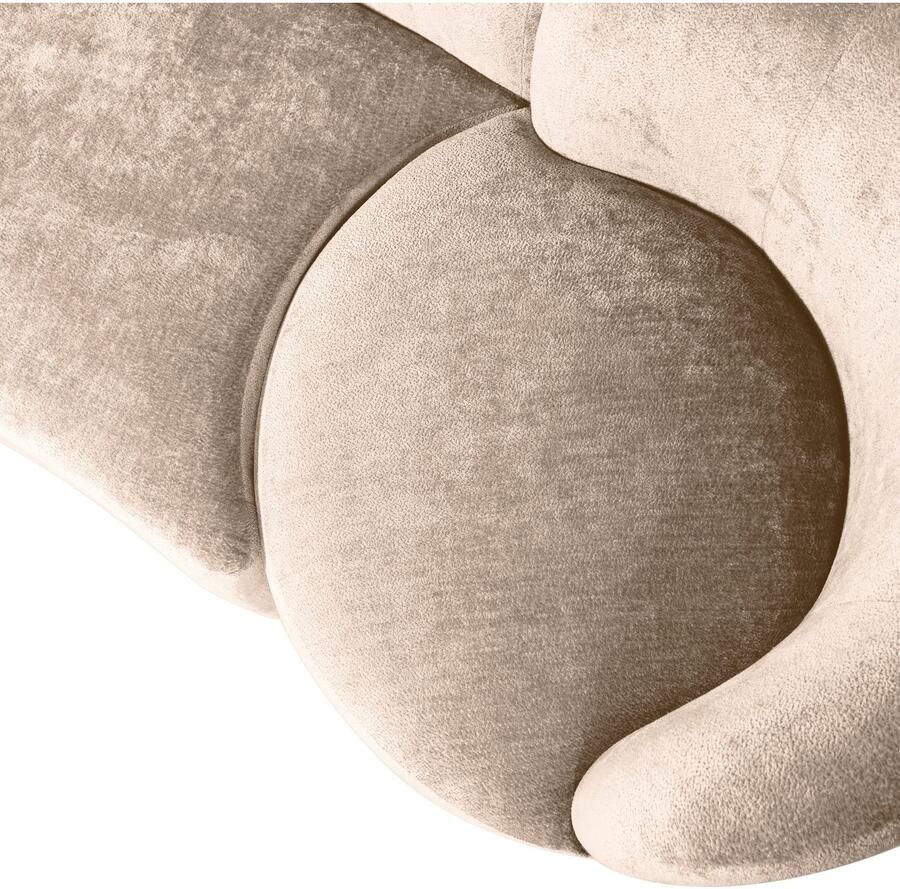 WOOOD Loungebank Combi-Popular: Bank + fauteuil + pouf Met grof chenille gevoerd breedte 345 cm