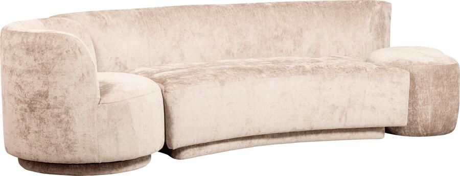 WOOOD Loungebank Combi-Popular: Bank + fauteuil + pouf Met grof chenille gevoerd breedte 345 cm - Foto 4