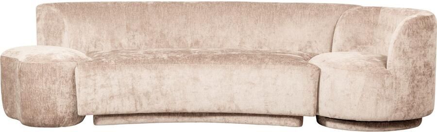 WOOOD Loungebank Combi-Popular: Bank + fauteuil + pouf Met grof chenille gevoerd breedte 345 cm - Foto 2