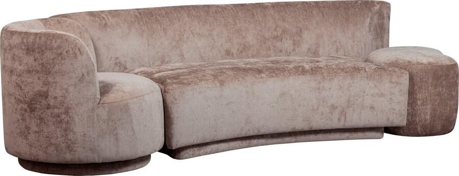 WOOOD Loungebank Combi-Popular: Bank + fauteuil + pouf Met grof chenille gevoerd breedte 345 cm - Foto 4