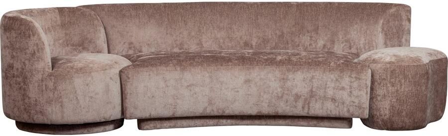 WOOOD Loungebank Combi-Popular: Bank + fauteuil + pouf Met grof chenille gevoerd breedte 345 cm - Foto 2