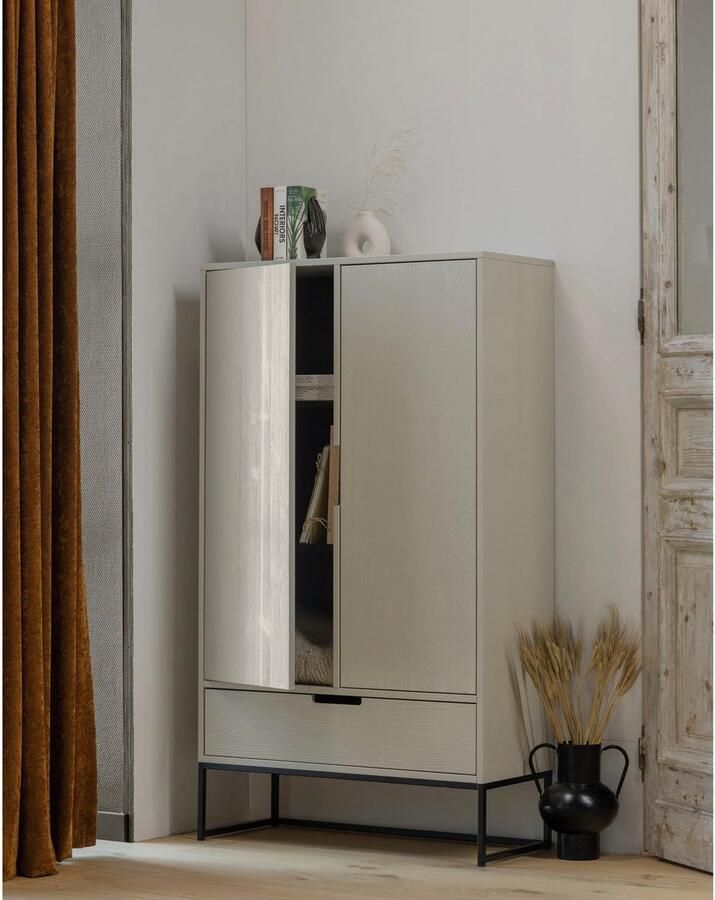 WOOOD Multifunctionele kast Silas twee deuren met lade h 149 cm x b 85 cm - Foto 3