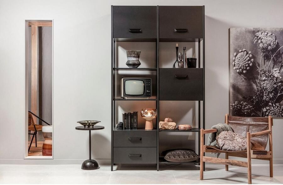 BePureHome Legacy Vakkenkast Hout Metaal Zwart 220x123x45 - Foto 8