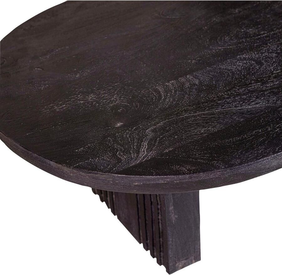 WOOOD Exclusive Salontafel Steppe Mangohout 110 x 72cm zwart Ovaal Japandi - Foto 5