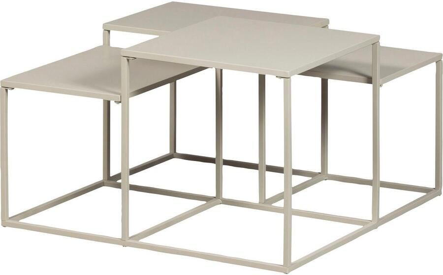 WOOOD Exclusive Salontafel Mida Metaal 70cm Greige Vierkant - Foto 7