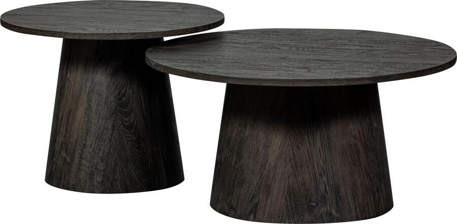 WOOOD Exclusive Salontafel Maan 60cm Donkerbruin Rond