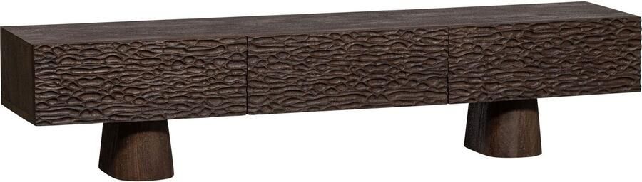 WOOOD Tv-meubel Crumble TV-dressoir van mangohout drie lades h 40 cm x b 180 cm x d 40 cm