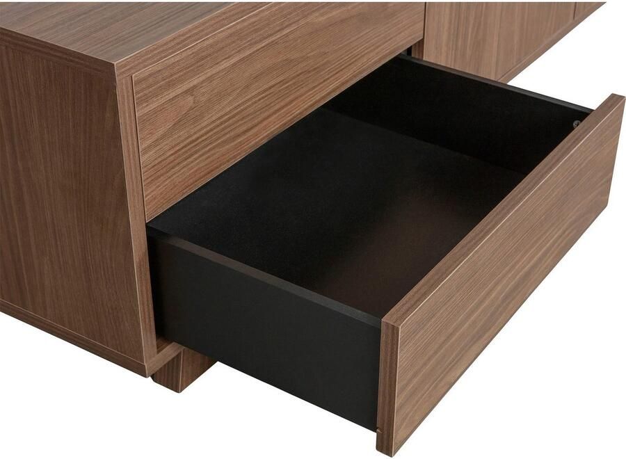 WOOOD Tv-meubel Seppe TV-dressoir Walnootfineer met duidelijk zichtbare nerf H 42 cm x B 160 cm - Foto 2