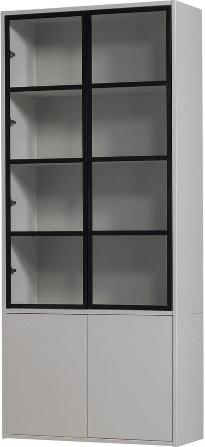 Vtwonen 4-Deurs Vitrinekast Basic Grenen Mist 230x101x40 - Foto 8