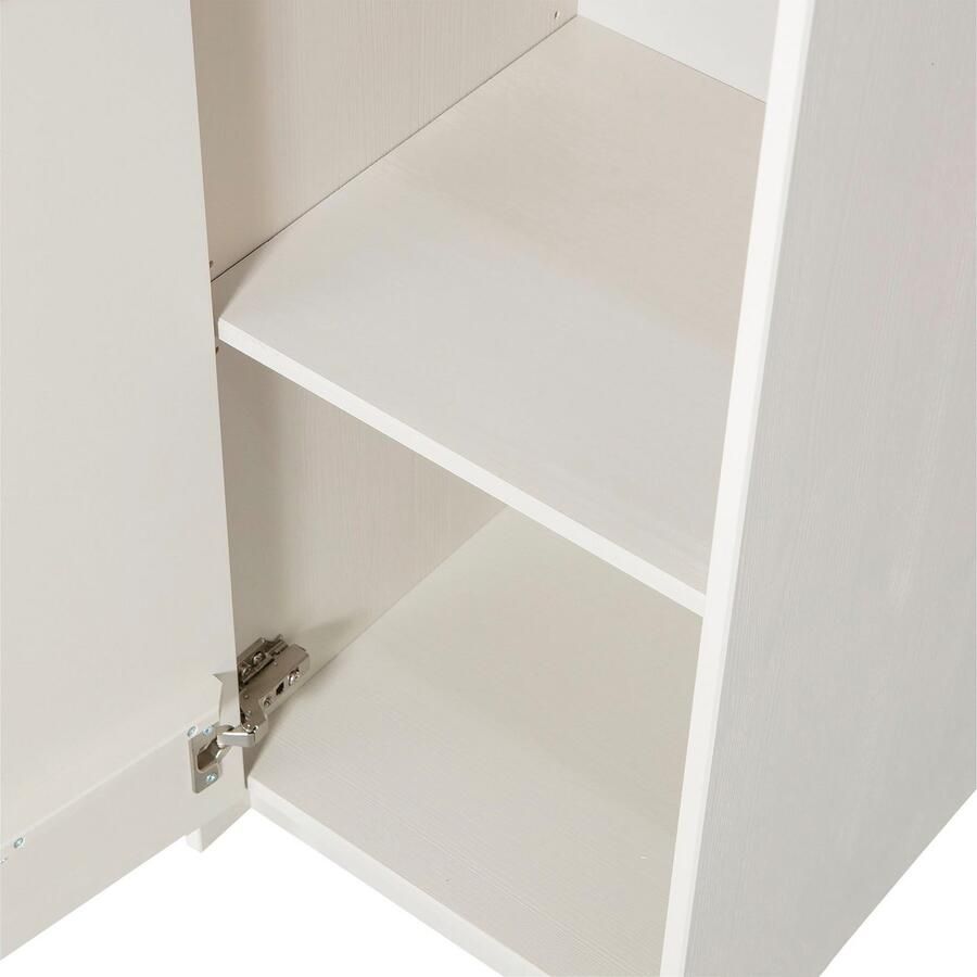 WOOOD Vitrinekast Basu Smalle Hoge kast 2 deuren 1 lade h 210 cm x b 40 cm