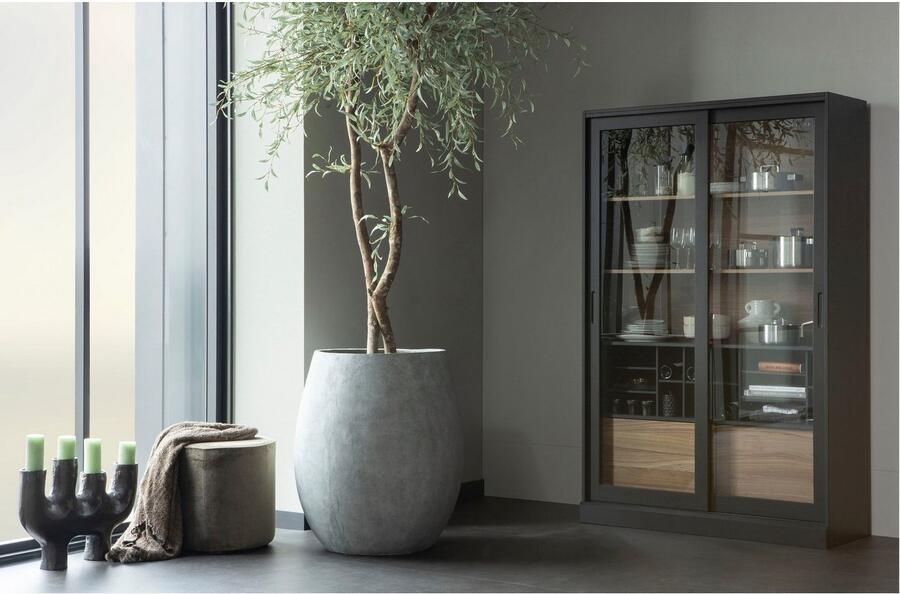 WOOOD Vitrinekast James met glas veel opbergruimte h 200 cm x b 125 cm - Foto 8