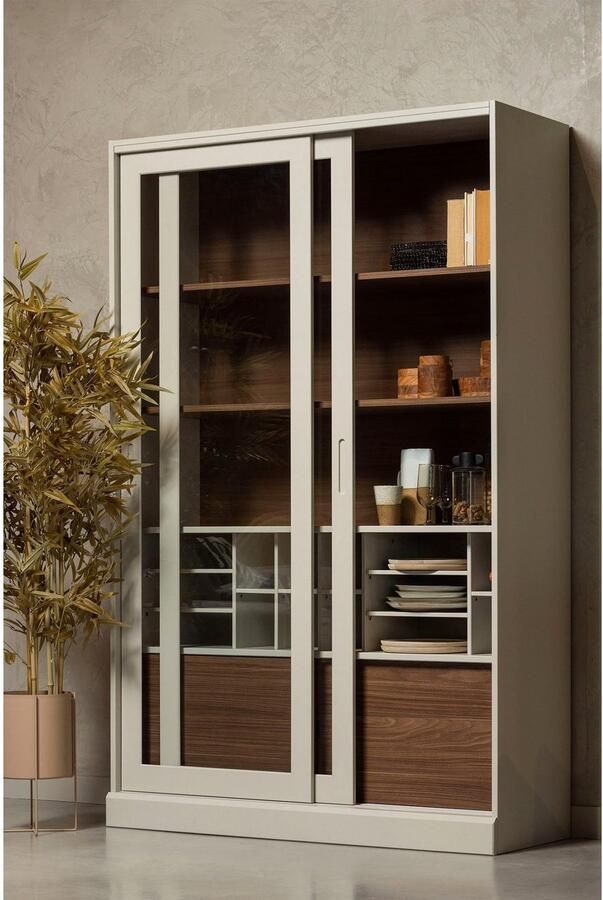 WOOOD Vitrinekast James met glas veel opbergruimte h 200 cm x b 125 cm - Foto 4