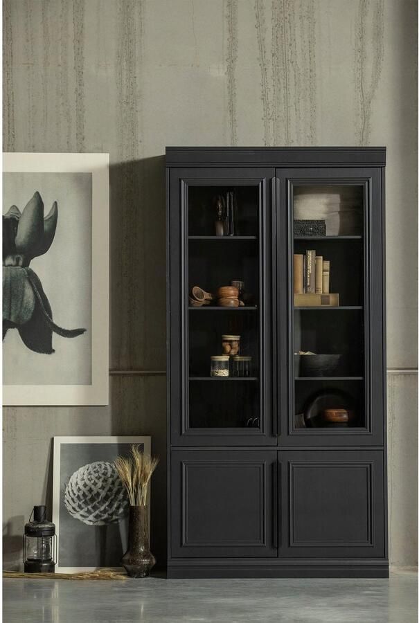 WOOOD Vitrinekast Organize met glazen deuren van grenenhout h 215 cm x b 110 cm - Foto 4