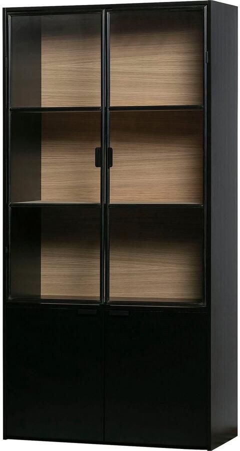 WOOOD Vitrinekast Silas met metalen deuren h 200 cm x b 100 cm - Foto 4