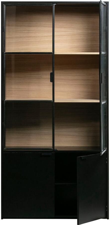 WOOOD Vitrinekast Silas met metalen deuren h 200 cm x b 100 cm - Foto 7