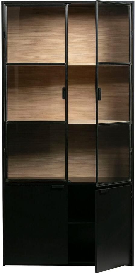 WOOOD Vitrinekast Silas met metalen deuren h 200 cm x b 100 cm - Foto 6