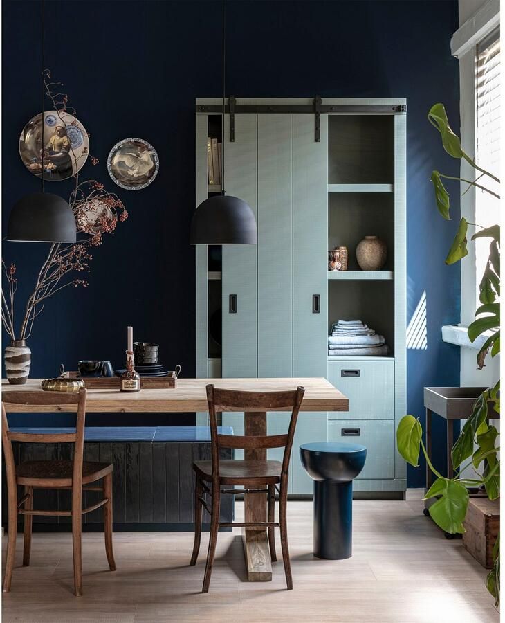 Vtwonen Wandkast Schuifdeurkast Barn Grenen Groen 122x230x37 cm (BxHxD) Metalen Rail Woonexpress - Foto 3