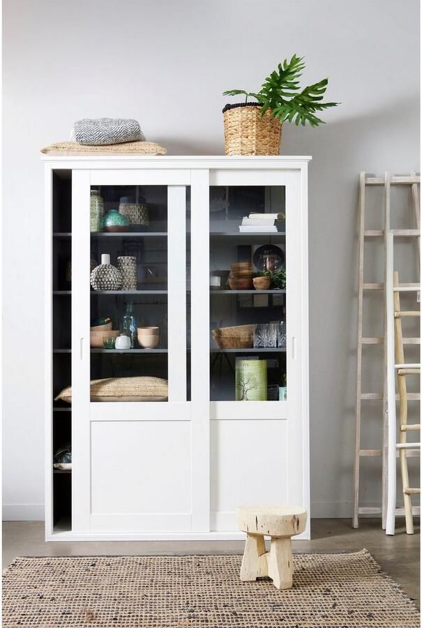 WOOOD Vitrinekast Vince van massief dennenhout breedte 147 cm - Foto 4