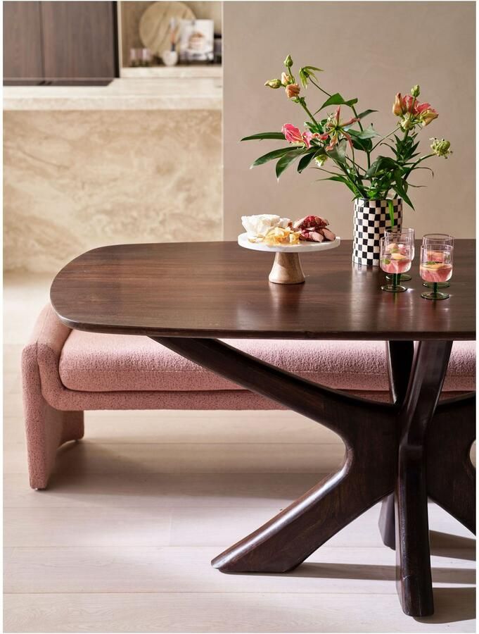 WOOOD Zitbank Zone Eetkamerbank grof geweven stof breedte 160 cm - Foto 3