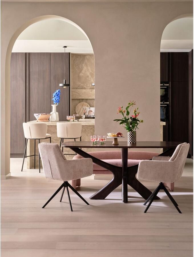 WOOOD Zitbank Zone Eetkamerbank grof geweven stof breedte 160 cm - Foto 4