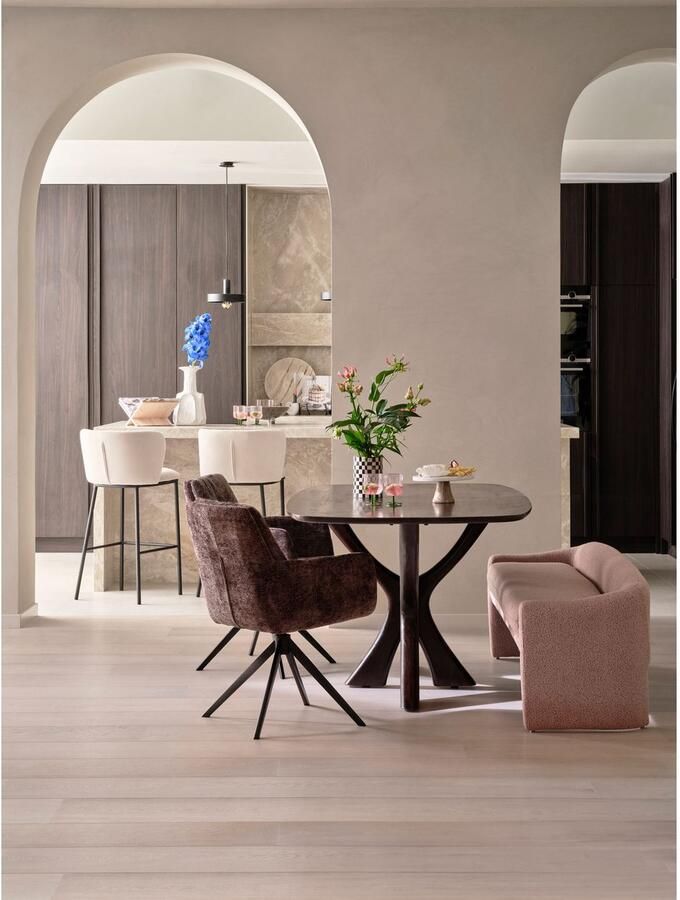 WOOOD Zitbank Zone Eetkamerbank grof geweven stof breedte 160 cm - Foto 7