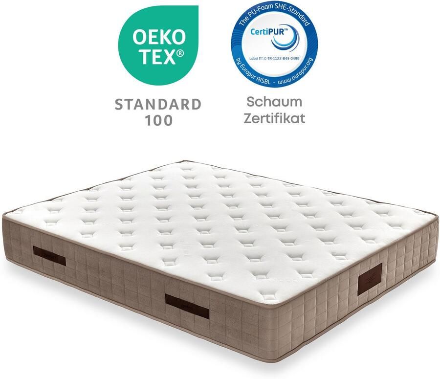 Yatas Pocketveringsmatras Majesteit Premium Bamboe H2 omkeerbaar ergonomisch ademend hoogte 30 cm