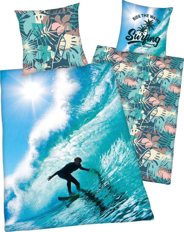 Young Collection Tweezijdig te gebruiken overtrekset Surfer met leuk surfer-motief