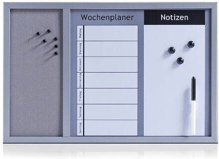 Zeller Present Memobord met magneetbord weekplanner en prikbord