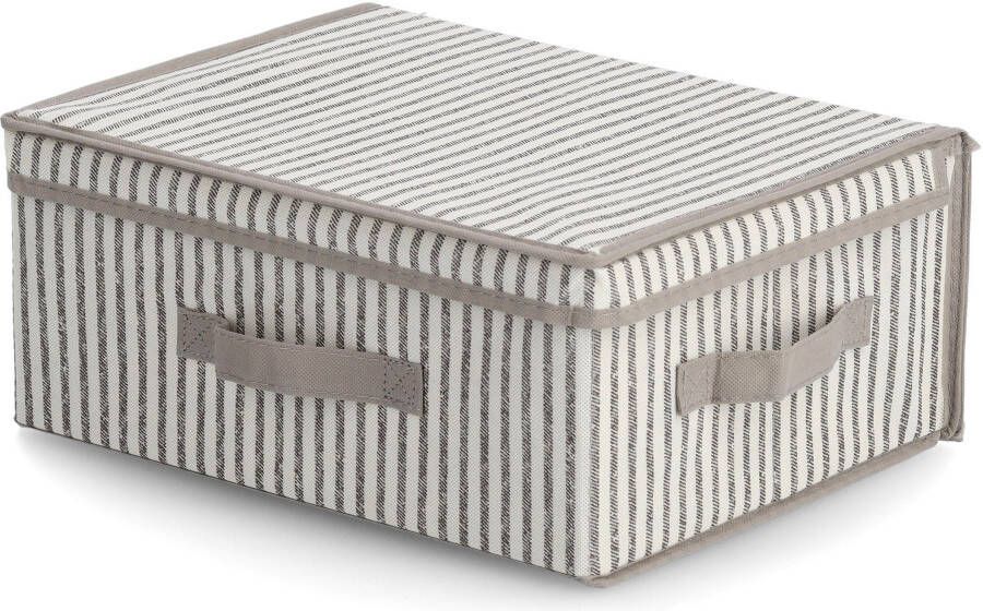 Zeller Present Opbergbox Strepen Fleece beige - Foto 5