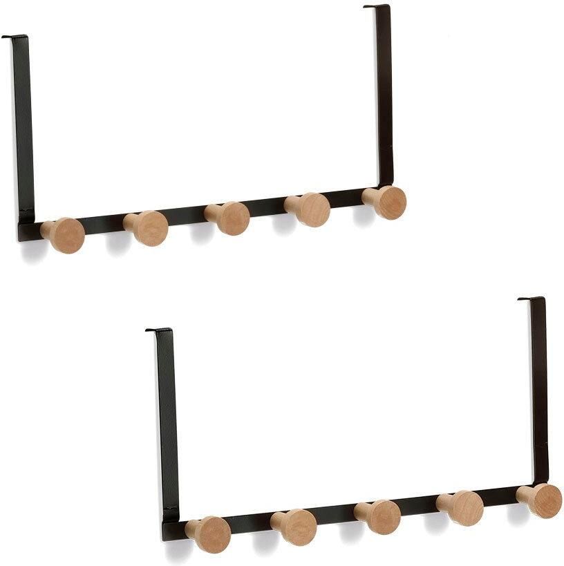 Zeller Present Kapstok Gemaakt van hout en metaal (set 2 stuks) - Foto 4