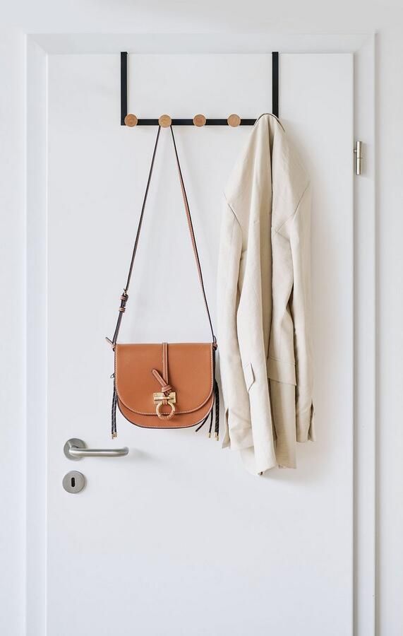 Zeller Present Kapstok Gemaakt van hout en metaal (set 2 stuks) - Foto 3