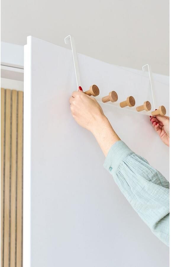 Zeller Present Kapstok Gemaakt van hout en metaal (set 2 stuks)