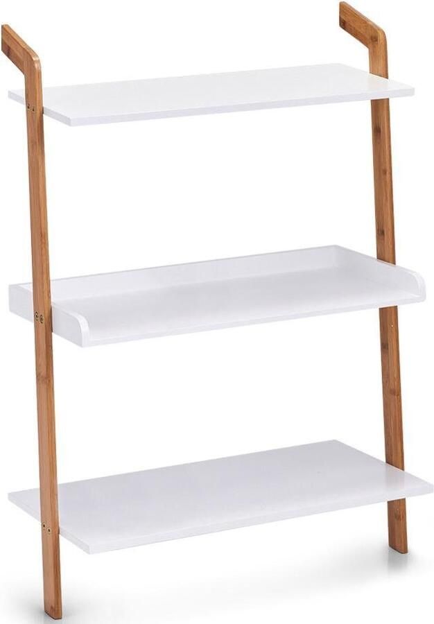 Zeller Present Ladderrek Bamboo 3 planken elk 60 x 30 cm (set 5 stuks) - Foto 2
