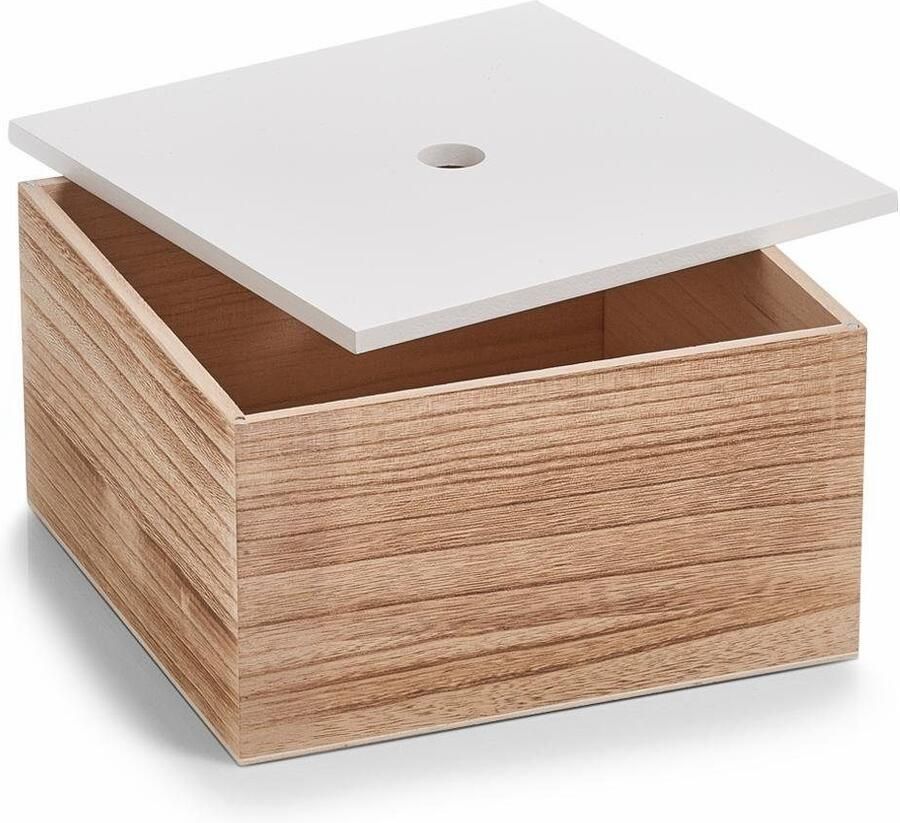 Zeller Present Opbergbox set van 3 hout wit naturel - Foto 4