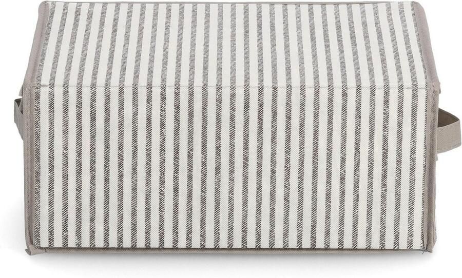 Zeller Present Opbergbox Strepen Fleece beige - Foto 6