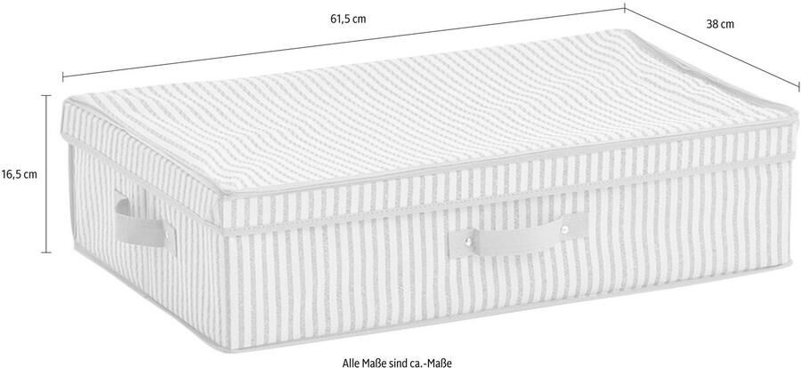 Zeller Present Opbergbox Strepen Fleece beige - Foto 4