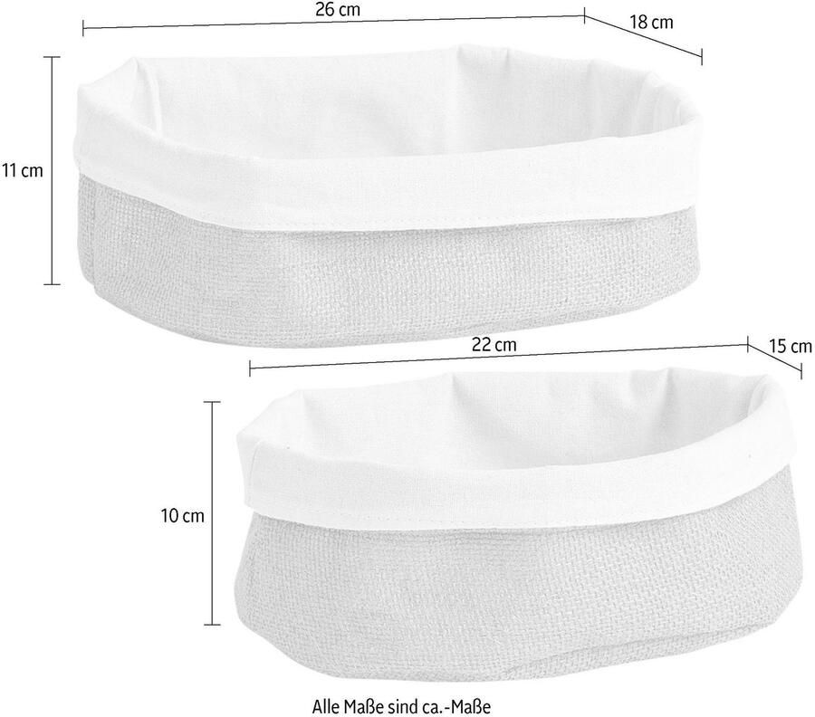 Zeller Present Opbergmand van een jute-katoenmix (set 2 stuks) - Foto 2