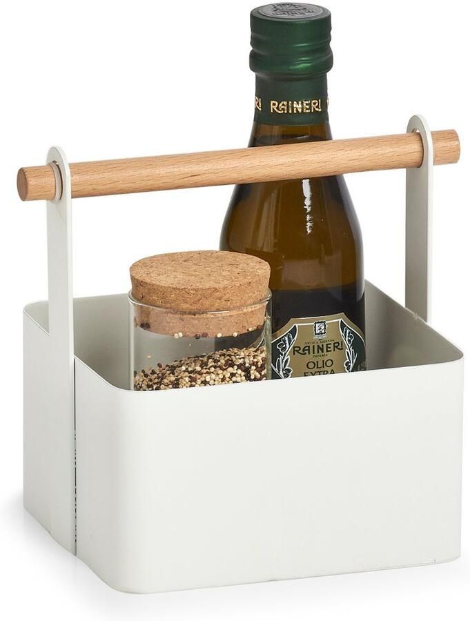 Zeller Present Organizer Opbergmand van metaal hout in Scandi design (1 stuk) - Foto 2