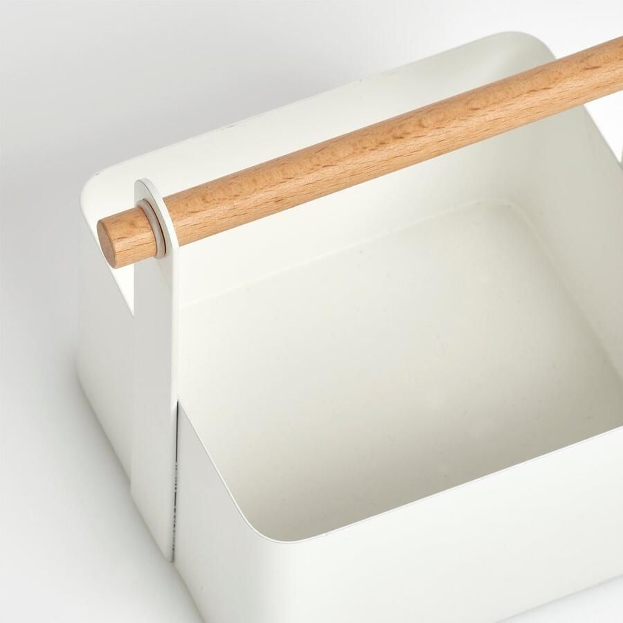 Zeller Present Organizer Opbergmand van metaal hout in Scandi design (1 stuk)