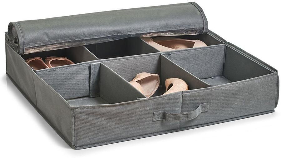 Zeller schoenenbox met kijkvenster present basic line Grijs Sorteervakken