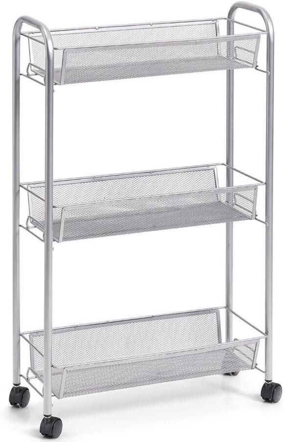 Zeller Present Trolley Mesh met drie opbergmanden hoogte 70 5 cm - Foto 2
